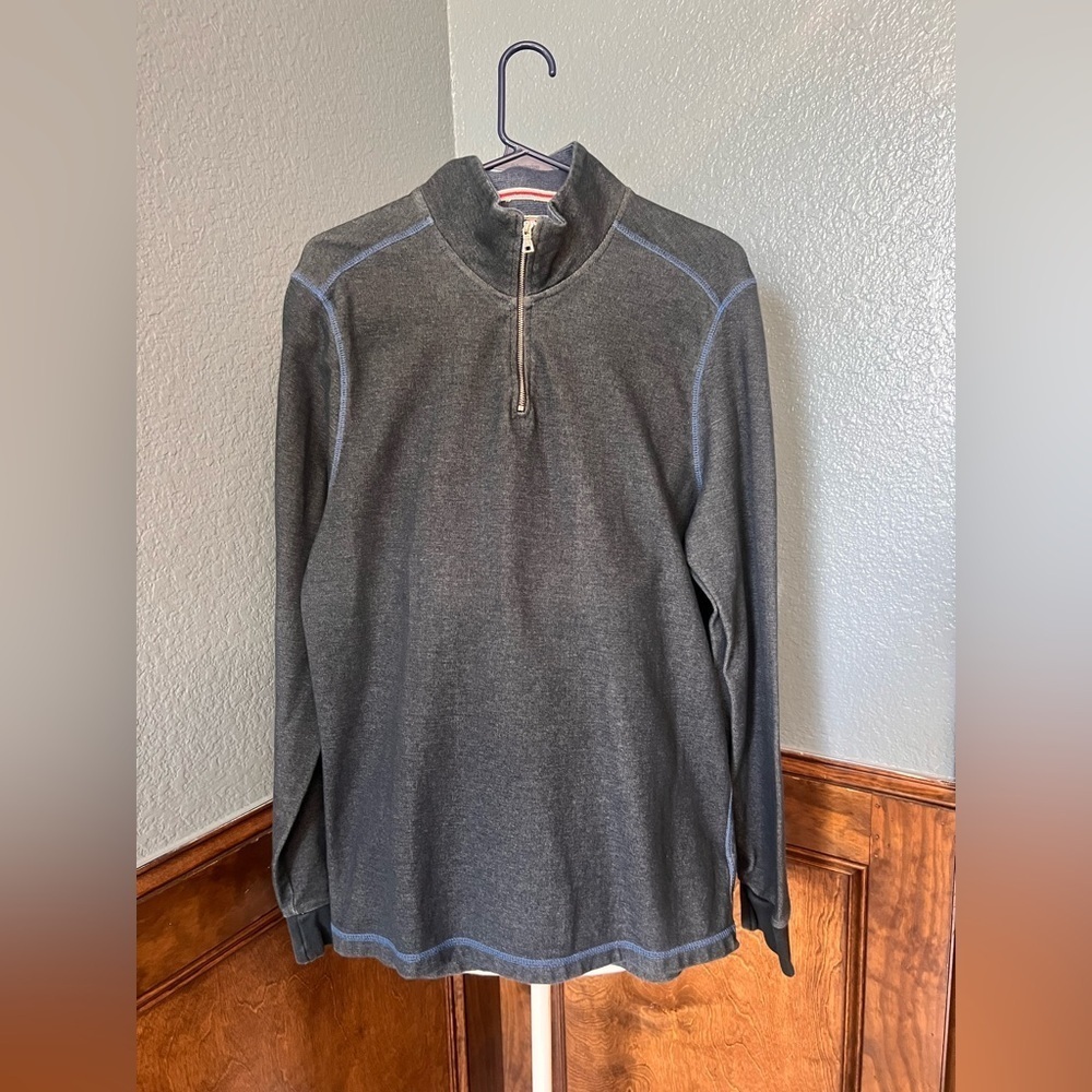 Men's Charcoal Zip-Up Sweater